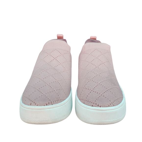 Stretch Knit Sneaker Steve Madden Bequilt Size 8.5 Pink Tan Diamond Quilted - Picture 3 of 13